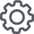 An icon of a grey gear.